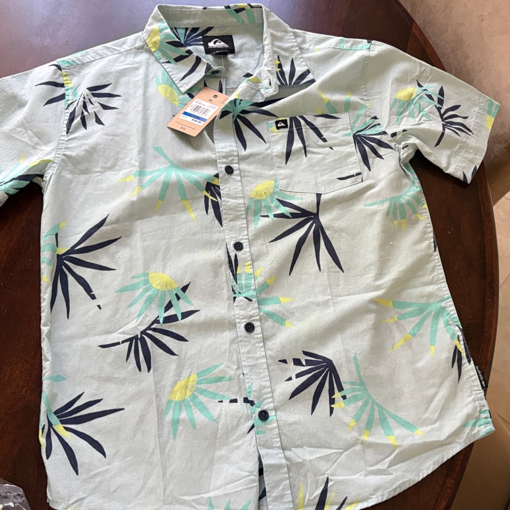 Quiksilver Palm Leaf Button-Up Shirt - Boys